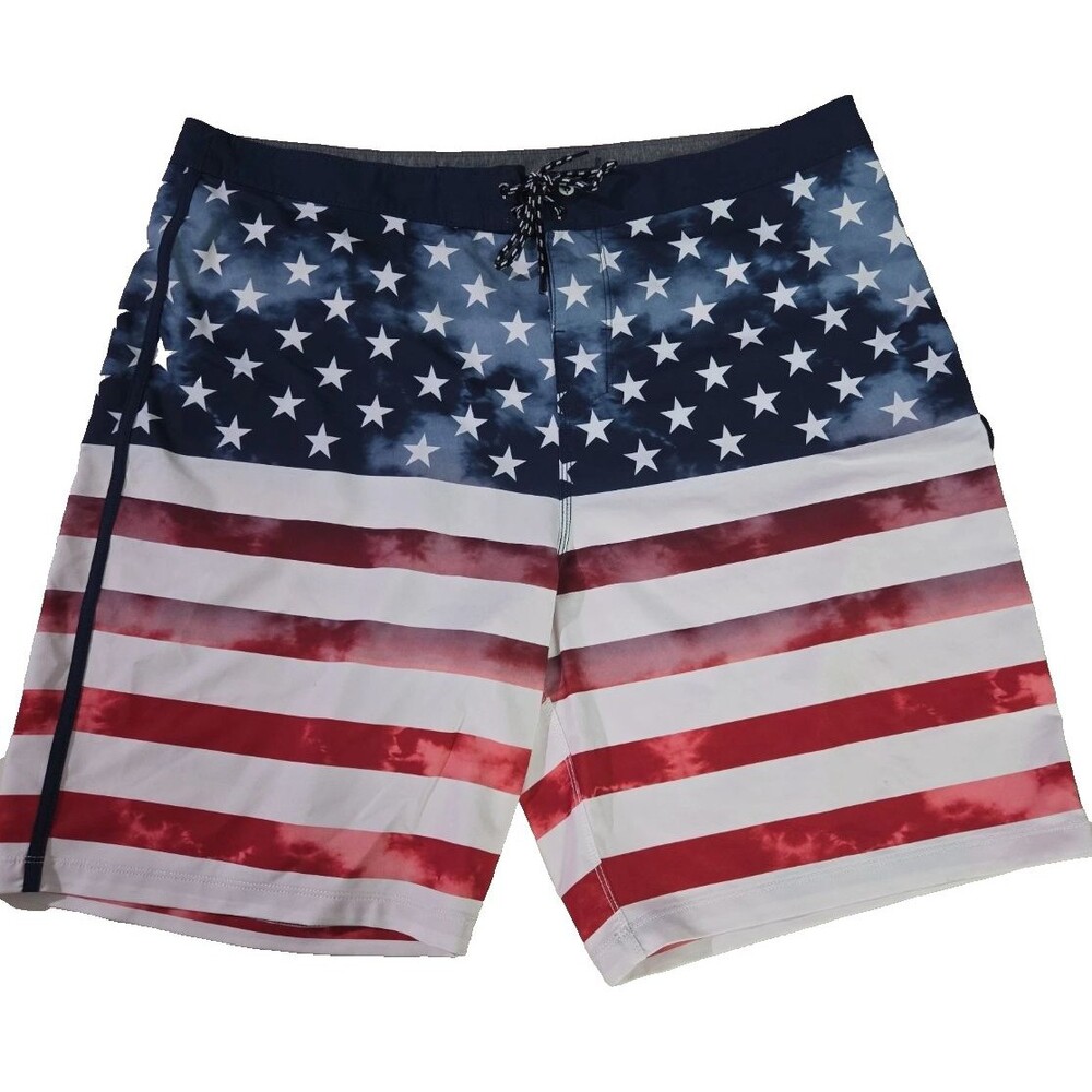 Hurley Board Shorts Mens Size 36 Red White Blue Phantom Swim Surf Trunks USA
